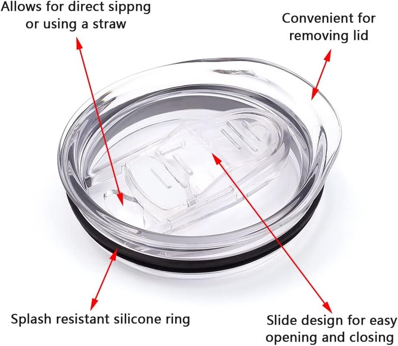 Engorgio 20 oz Skinny Tumbler Replacement Lids 6 Pack, Plastic Splash Resistant Lids Covers Spill Proof，2.75in Cup Mouth Compatible with Yeti Rambler and More Tumbler Cups - Image 3